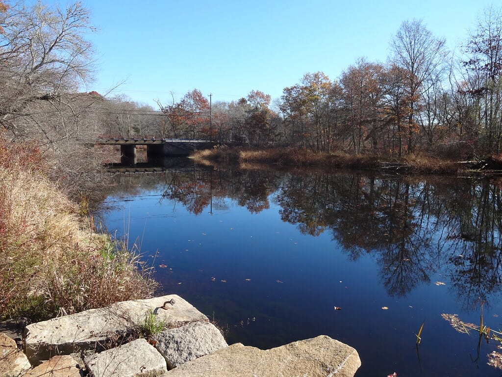 Bradford Dam, up river, impounded water