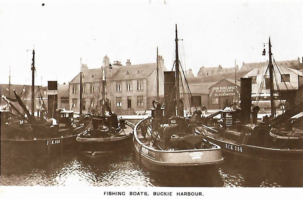 Buckie Harbour. Fishing Boats. RP. Posted at Buckie. Moray.