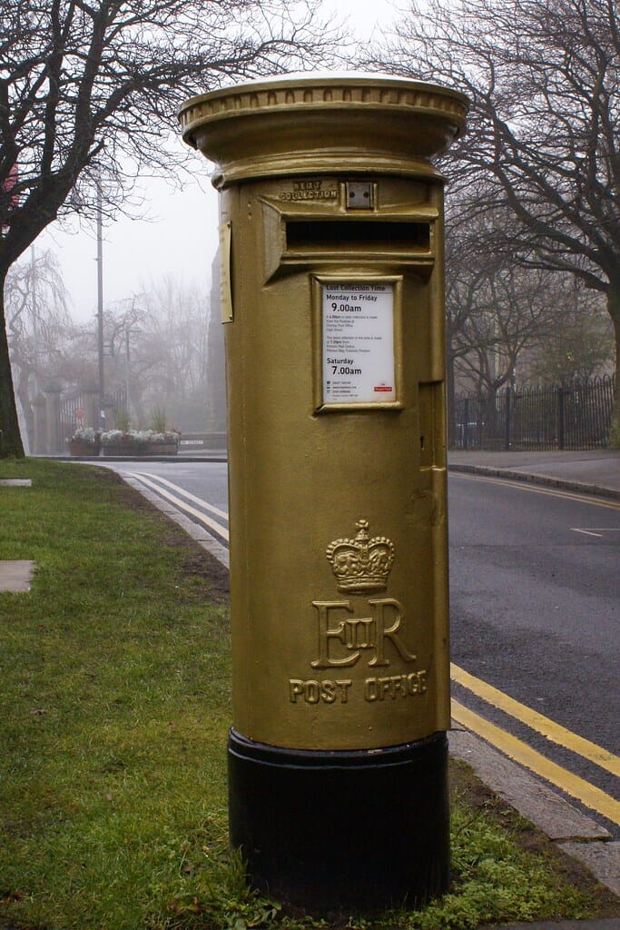 8th February The Sir Bradley Wiggins Pillar Box. Market Street, Chorley, Lancashire.