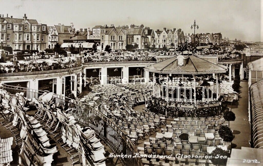Essex CLACTON ON SEA Sunken Bandstand & THE GEISHA HOTEL c1930