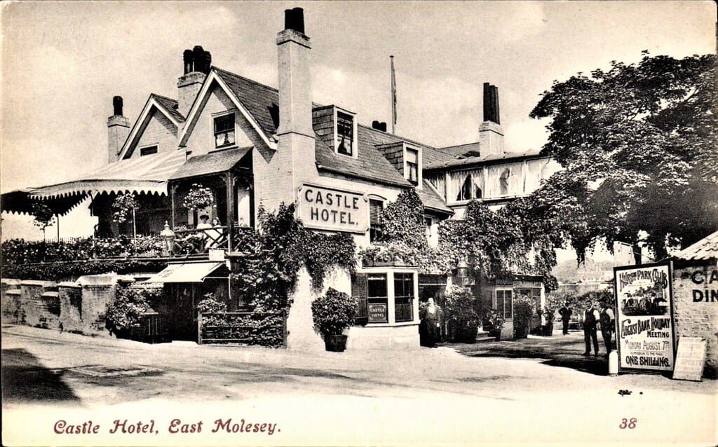 East Molesey. Castle Hotel # 38 by Morland Studio, Kingston on Thames. 1908 SURREY