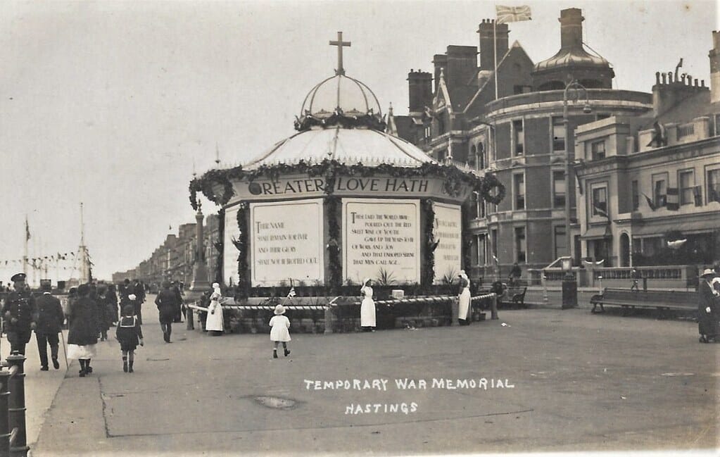 Hastings East Sussex. Temporary War Memorial c1920. Very Rare Real Photo Card.