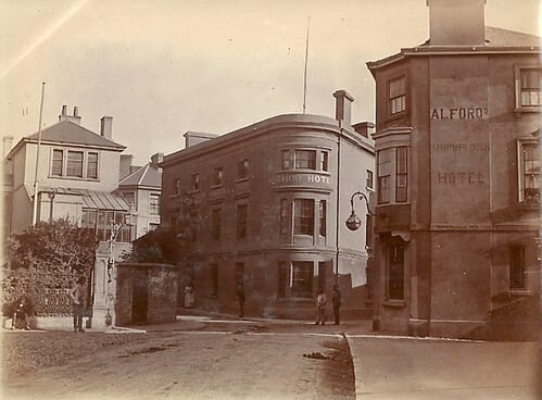 Anchor Hotel and Ship & Plough Hotel, Kingsbridge, Devon c. 1890