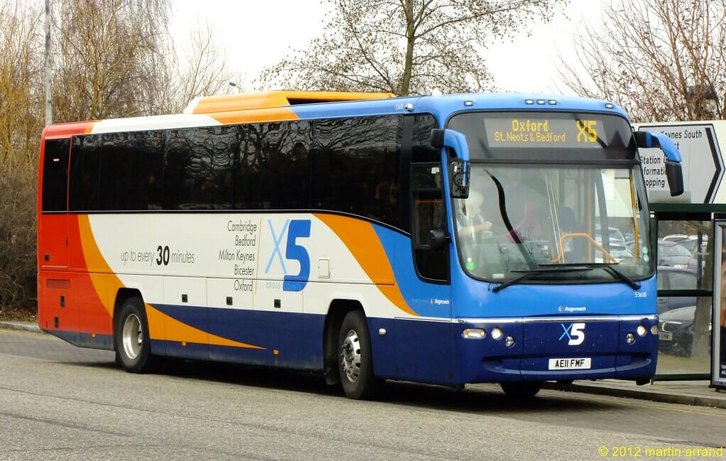 AE11FMF 53618 stagecoach X5 in milton keynes
