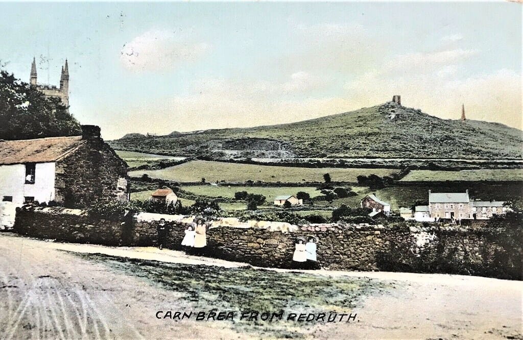 Carn Brea From Redruth Cornwall Post Card 1915