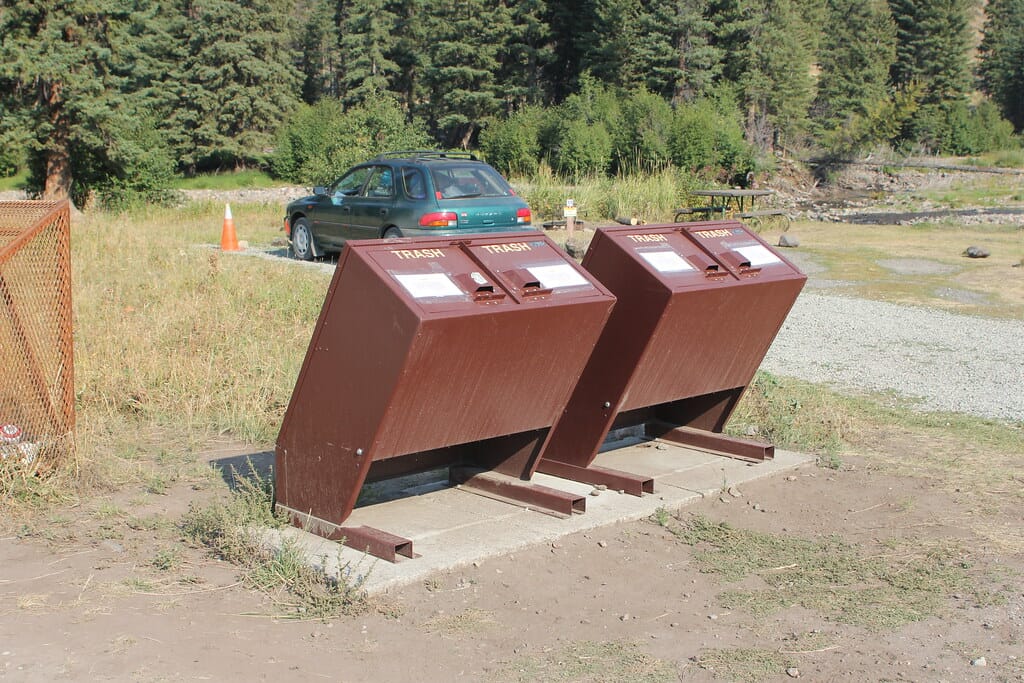Slough Creek Campground bear-proof trash receptacles