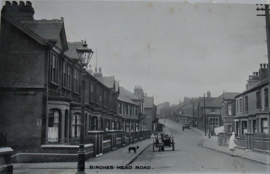 vintage postcard. Birches head road. Stoke-on-trent staffordshire