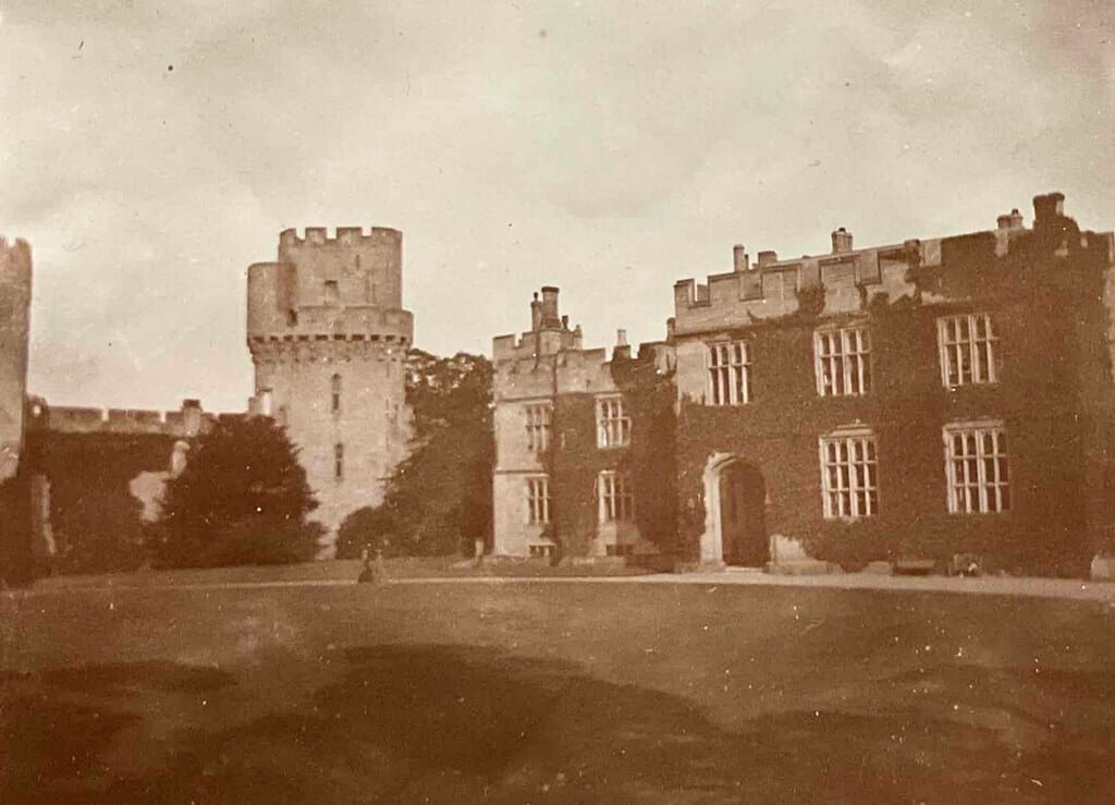 Warwick Castle, a medieval castle located in Warwick, Warwickshire, England. Circa 1895
