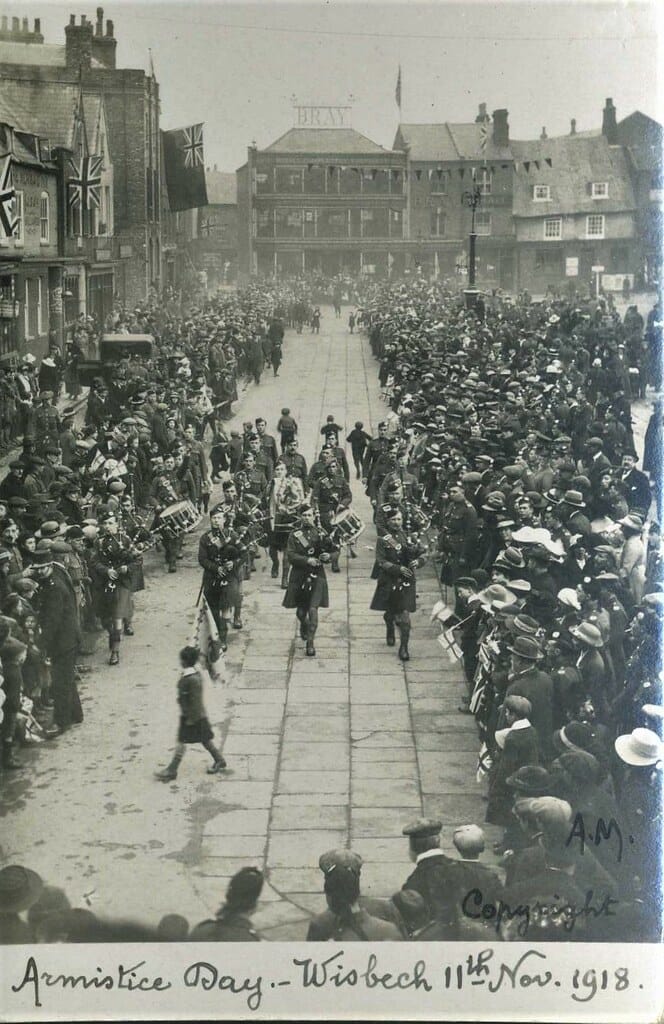 WISBECH Cambridgeshire 1918 Armistice Day London Scottish Military Band RP