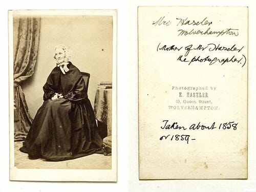 Mother of the photographer, E Haseler, Wolverhampton, 1858/9